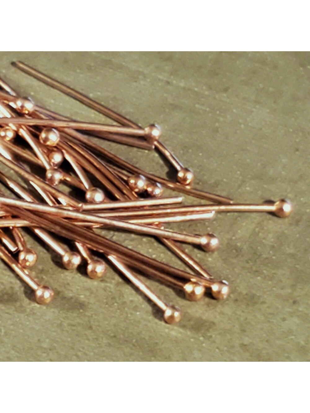 Solid Raw India Copper Handmade 0.75" Long 22 GA Ball Headpins Findings 20 pcs